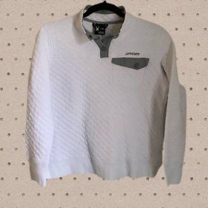 Spyder Quilted Sweatshirt Pullover Snap Neck Lrg